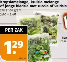 Poiesz Kropslamelange, krulsla melange of jonge bladsla met rucola of veldsla aanbieding
