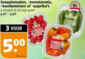 Poiesz Snoeptomaten, tomatenmix, komkommers of paprika's aanbieding