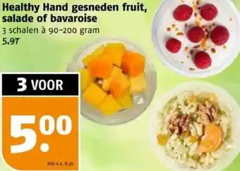 Poiesz Healthy Hand gesneden fruit, salade of bavaroise aanbieding
