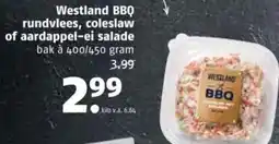 Poiesz Westland BBQ rundvlees, coleslaw of aardappel-ei salade aanbieding