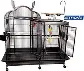 Bol.com STRONG Papegaaienkooi VENUS XL Antraciet + Tussenschot - 200 x 89 x 175 cm aanbieding