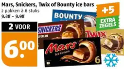 Poiesz Mars, Snickers, Twix of Bounty ice bars aanbieding