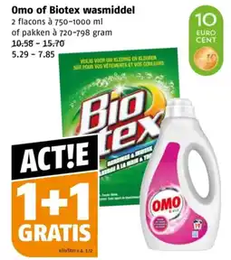 Poiesz Omo of Biotex wasmiddel aanbieding