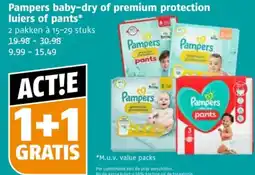 Poiesz Pampers baby-dry of premium protection luiers of pants* aanbieding