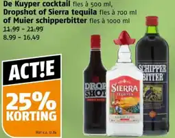 Poiesz De Kuyper cocktai, Dropshot of Sierra tequila of Muier schipperbitter aanbieding