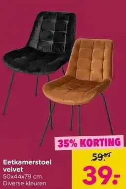 Xenos Eetkamerstoel velvet aanbieding