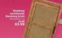 Xenos Webbing nachtkastje Bandung bruin aanbieding