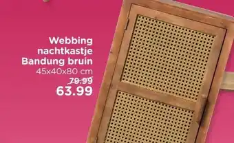 Xenos Webbing nachtkastje Bandung bruin aanbieding