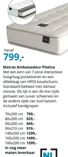 NLslaapt Matras Ambassadeur Platina aanbieding