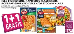 MCD Supermarkt IGLO FISH CUISINE, KAPITEIN'S KLASSIEKERS, ROERBAK GROENTE-IDEE EN/OF STOOM & KLAAR aanbieding