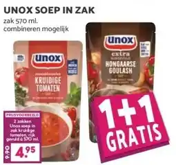 MCD Supermarkt UNOX SOEP IN ZAK aanbieding