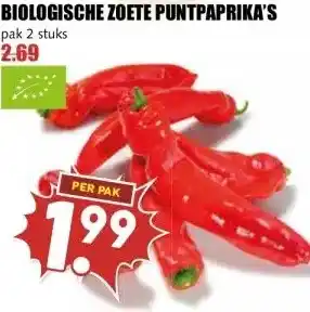 MCD Supermarkt BIOLOGISCHE ZOETE PUNTPAPRIKA'S aanbieding