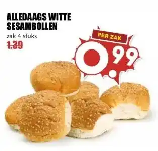 MCD Supermarkt ALLEDAAGS WITTE SESAMBOLLEN aanbieding