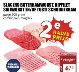MCD Supermarkt SLAGERS BOTERHAMWORST, KIPFILET, SNIJWORST EN/OF TOSTI SCHOUDERHAM aanbieding