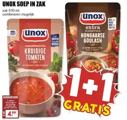 MCD Supermarkt UNOX SOEP IN ZAK aanbieding
