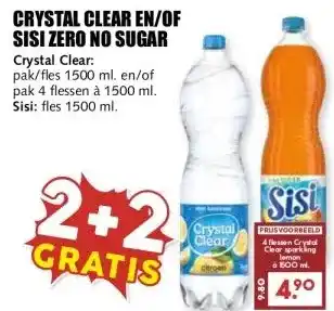MCD Supermarkt CRYSTAL CLEAR EN/OF SISI ZERO NO SUGAR aanbieding