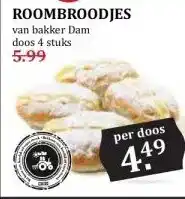 MCD Supermarkt ROOMBROODJES aanbieding