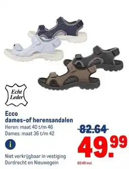 Makro Ecco dames-of herensandalen aanbieding