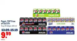 Makro Pepsi, 7UP free of Sisi 0% aanbieding