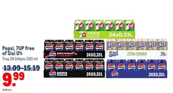 Makro Pepsi, 7UP free of Sisi 0% aanbieding