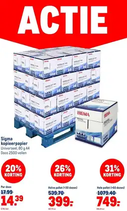 Makro Sigma kopieerpapier aanbieding