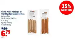 Makro Home Made hotdogs of Frankfurter knakworsten aanbieding
