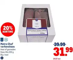 Makro Metro Chef varkenshaas aanbieding