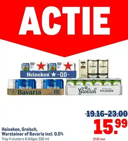 Makro Heineken, Grolsch, Warsteiner of Bavaria incl. 0.0% aanbieding