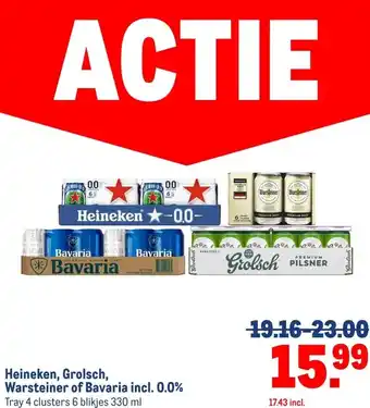 Makro Heineken, Grolsch, Warsteiner of Bavaria incl. 0.0% aanbieding