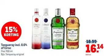 Makro Tanqueray incl. 0.0% of Ciroc aanbieding