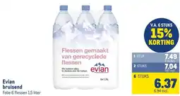 Makro Evian bruisend aanbieding