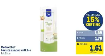 Makro Metro Chef barista almond milk bio aanbieding