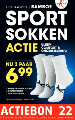 Lucovitaal LUCOVITAAL LICHTGEWICHT BAMBOE SPORT SOKKEN aanbieding