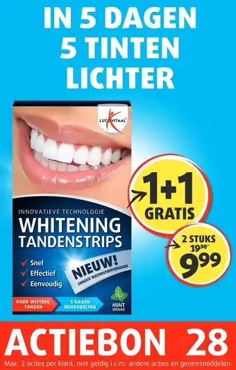 Lucovitaal LUCOVITAAL WHITENING TANDENSTRIPS aanbieding