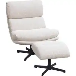 Leen Bakker Relaxfauteuil Bobbi incl. hocker - greige aanbieding