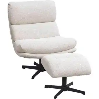 Leen Bakker Relaxfauteuil Bobbi incl. hocker - greige aanbieding