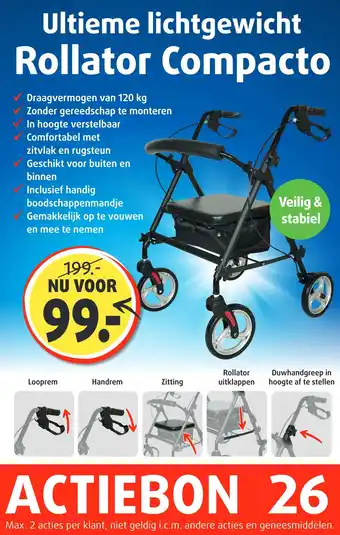 Lucovitaal Rollator Compacto aanbieding