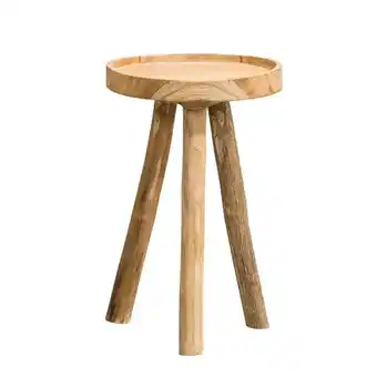 Leen Bakker Bijzettafel Damon - naturel teak - 45x30 cm aanbieding