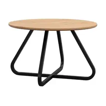 Leen Bakker Eettafel Brigitte rond - naturel/zwart - 75Ø120 cm aanbieding
