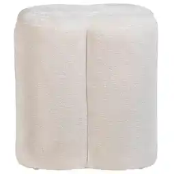 Leen Bakker Poef Sandy - zand - Ø38x35 cm aanbieding