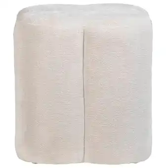 Leen Bakker Poef Sandy - zand - Ø38x35 cm aanbieding