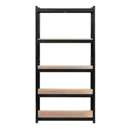 Leen Bakker Metalen stellingkast - zwart - 90x45x180 cm aanbieding