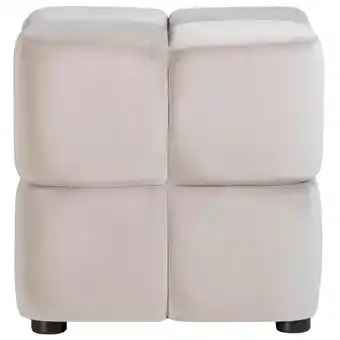 Leen Bakker Poef Blokkie - taupe - 43x43x43 cm aanbieding
