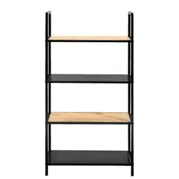Leen Bakker Boekenkast Debbey - zwart/naturel - 119x64,5x30 cm aanbieding
