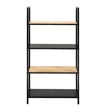 Leen Bakker Boekenkast Debbey - zwart/naturel - 119x64,5x30 cm aanbieding