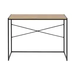 Leen Bakker Bureau Jaxx - naturel/zwart - 75x100x45 cm aanbieding