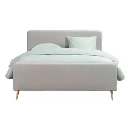 Leen Bakker Bed Suze - lichtgrijs - 140x200 cm aanbieding