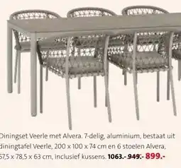 Intratuin Diningset Veerle met Alvera. aanbieding