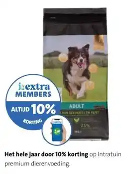 Intratuin Het hele jaar door 10% korting op Intratuin premium dierenvoeding. aanbieding