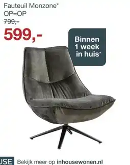 IN.HOUSE Fauteuil Monzone aanbieding